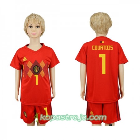 Billiga Fotbollströjor Belgien Courtois 1 Barn WM 2018 Hemma tröja